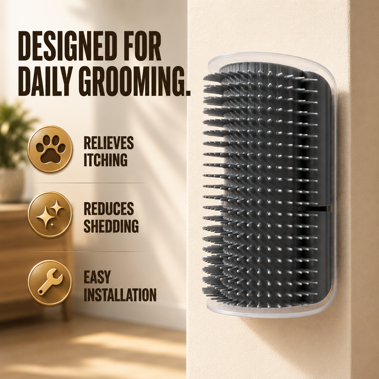 Self-Grooming Cat Corner Brush